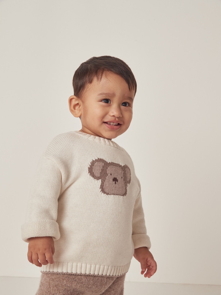 The White Company Natural Organic Cotton Little Monkey Jumper - Image 1 of 6