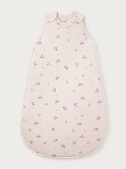 The White Company Organic Cotton Hattie Floral Frill Neck White Sleep Bag - Image 1 of 1