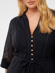 Forever New Blue Rachel Curve Embroidered Maxi Dress - Image 4 of 4