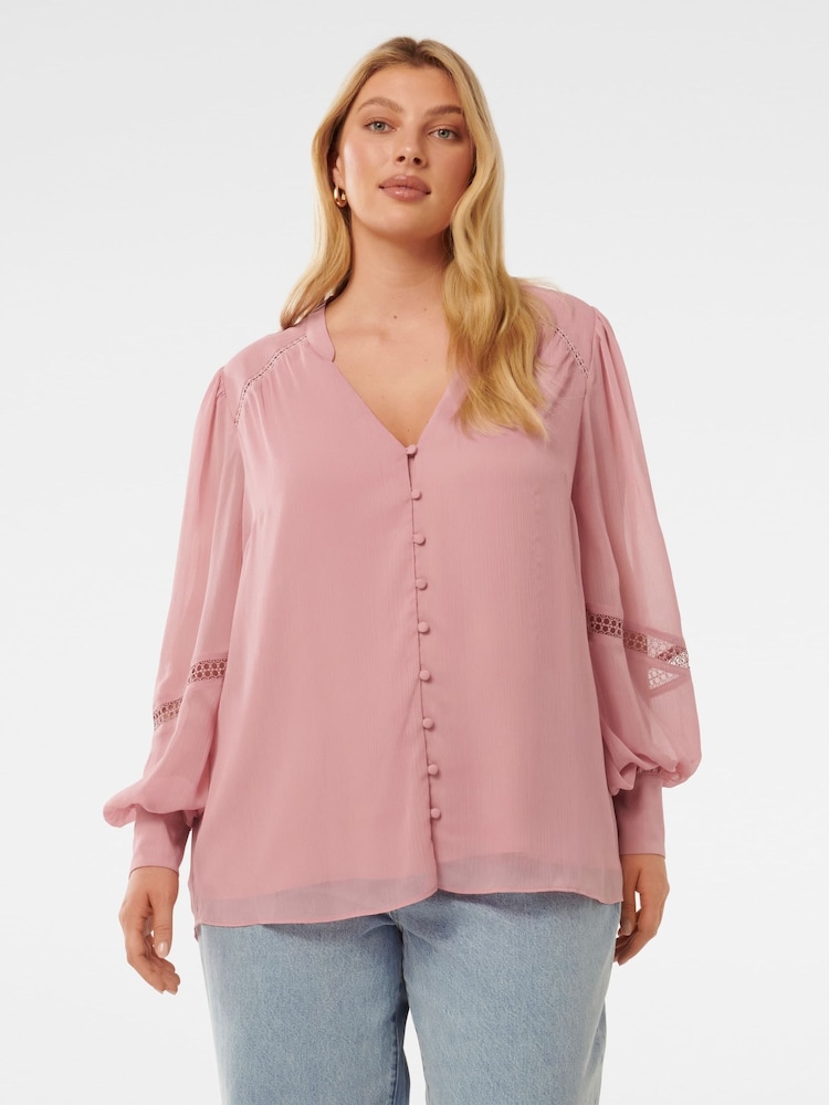 Forever New Hadleigh Curve Lace Trim Blouse - Bild 1 von 5