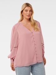 Forever New Hadleigh Curve Lace Trim Blouse - Bild 4 von 5