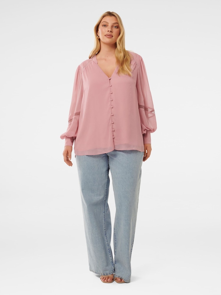 Forever New Hadleigh Curve Lace Trim Blouse - Bild 5 von 5