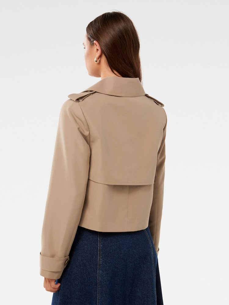 Forever New Brown Ellie Cropped Trench Coat - Image 2 of 5