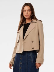 Forever New Brown Ellie Cropped Trench Coat - Image 4 of 5