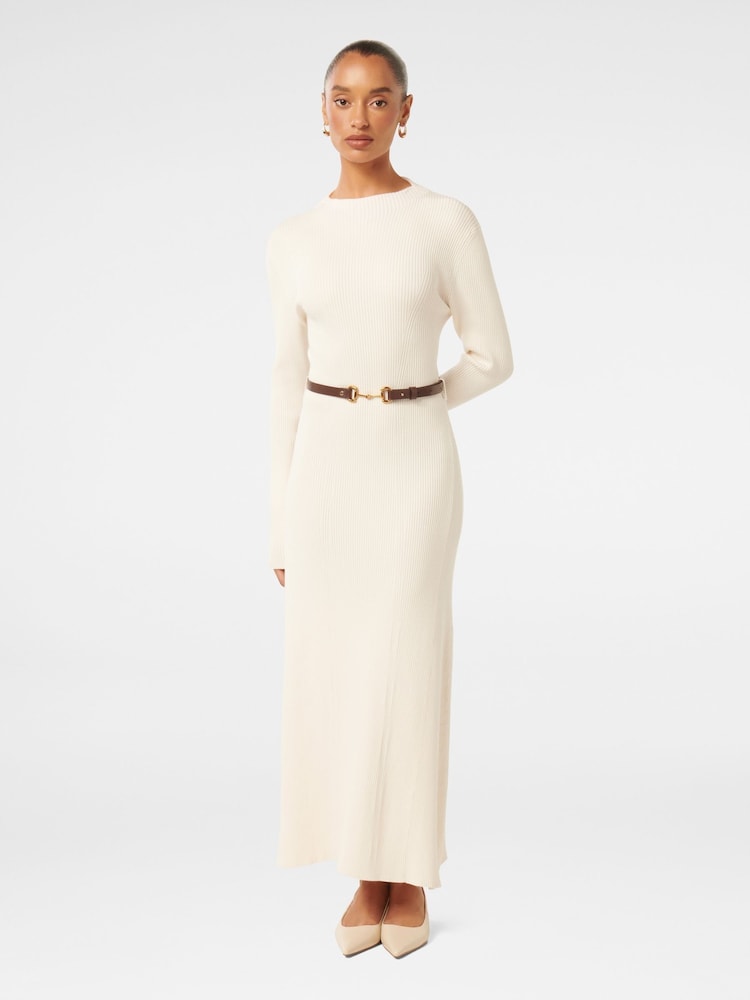 Forever New Cream Leena Petite Belted Maxi Dress - Image 1 of 4