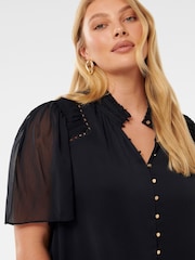 Forever New Blue Georgie Curve Trim Insert Top - Image 3 of 5