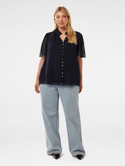 Forever New Blue Georgie Curve Trim Insert Top - Image 5 of 5
