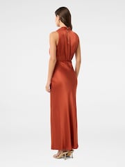 Forever New Orange Sienna High Neck Satin Maxi Dress - Image 2 of 4