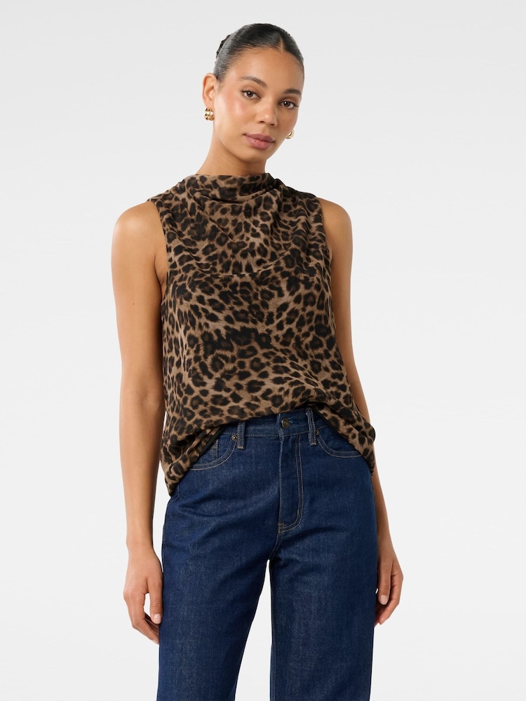 Forever New Brown Sallie Cowl Neck Tank Top - Image 1 of 5