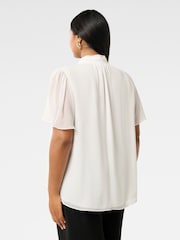 Forever New White Georgie Curve Trim Insert Top - Image 2 of 5