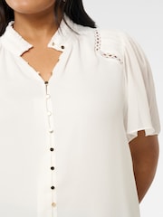 Forever New White Georgie Curve Trim Insert Top - Image 3 of 5
