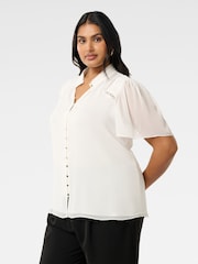 Forever New White Georgie Curve Trim Insert Top - Image 4 of 5