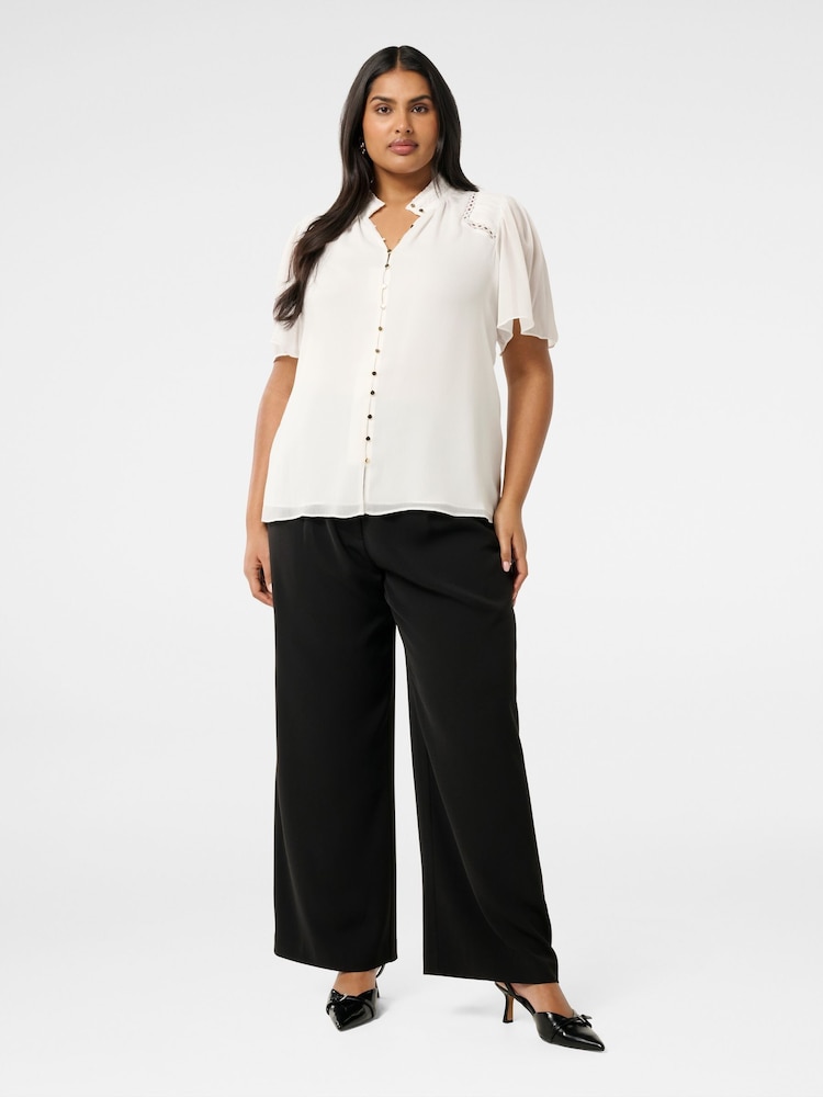 Forever New White Georgie Curve Trim Insert Top - Image 5 of 5