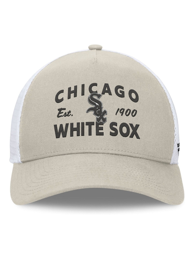 Fanatics MLB Chicago Sox Structured Curve Frame Adjustable Snapback 100% Cotton Brown Hat - Image 4 of 4