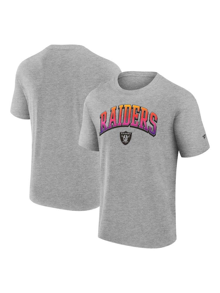 Fanatics Grey NFL Las Vegas Raiders Gradient Short Sleeve Crew 100% Cotton T-Shirt - Image 1 of 3