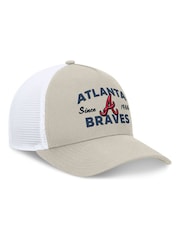 Fanatics MLB Atlanta Braves Structured Curve Frame Adjustable Snapback 100% Cotton Brown Hat - Image 1 of 4