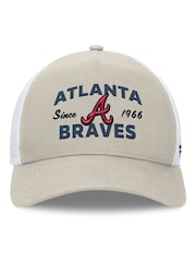 Fanatics MLB Atlanta Braves Structured Curve Frame Adjustable Snapback 100% Cotton Brown Hat - Image 4 of 4