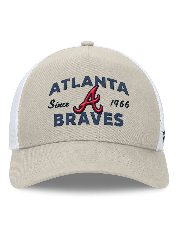 Fanatics MLB Atlanta Braves Structured Curve Frame Adjustable Snapback 100% Cotton Brown Hat - Image 4 of 4