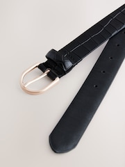 Black Croc Regular Leather Belt - Image 4 of 5