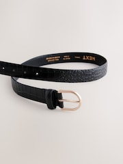 Black Croc Regular Leather Belt - Image 5 of 5