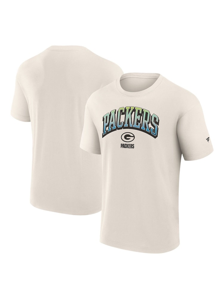 Fanatics NFL Bay Packers Gradient Short Sleeve Crew 100% Cotton White T-Shirt - Image 1 of 3
