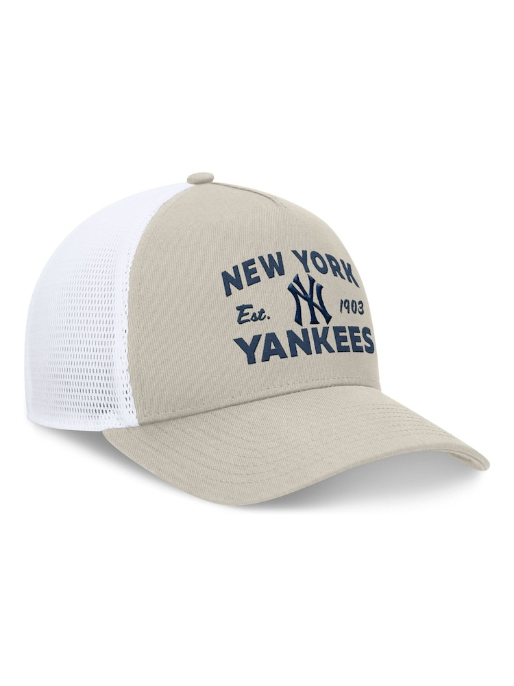 Fanatics MLB New York Yankees Structured Curve Frame Adjustable Snapback 100% Cotton Brown Hat - Imagen 1 de 4