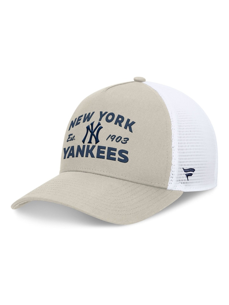 Fanatics MLB New York Yankees Structured Curve Frame Adjustable Snapback 100% Cotton Brown Hat - Imagen 2 de 4