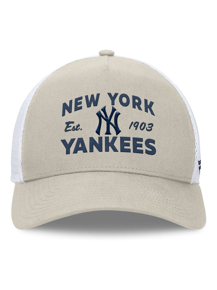 Fanatics MLB New York Yankees Structured Curve Frame Adjustable Snapback 100% Cotton Brown Hat - Imagen 4 de 4