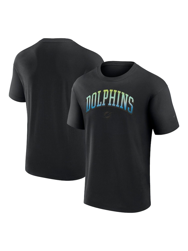 Fanatics NFL Miami Dolphins Gradient Short Sleeve Crew 100% Cotton Black T-Shirt - Image 1 of 3