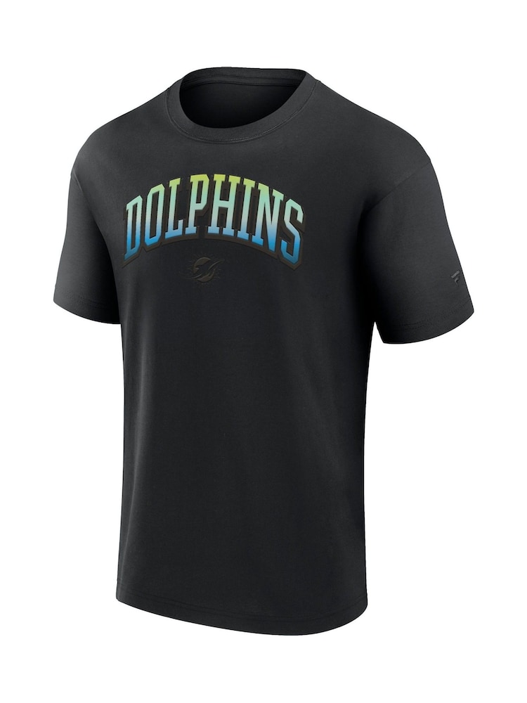 Fanatics NFL Miami Dolphins Gradient Short Sleeve Crew 100% Cotton Black T-Shirt - Image 2 of 3