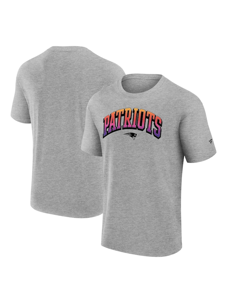 Fanatics Grey NFL New England Patriots Gradient Short Sleeve Crew 100% Cotton T-Shirt - Image 1 of 3