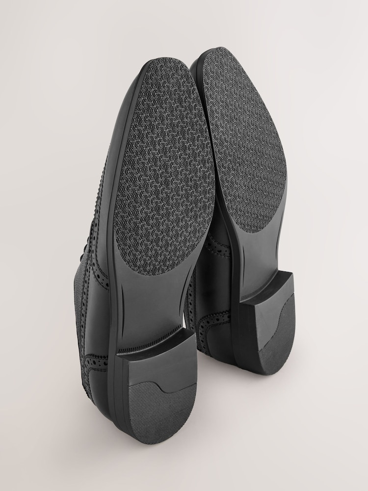 Black Longwing Brogue Shoes - Image 6 of 6