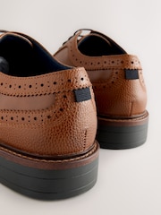 Tan Brown Chunky Sole Brogues - Image 4 of 5