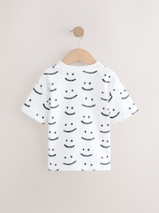 Monochrome Smile Face Short Sleeve All-Over Print T-Shirt (3mths-7yrs) - Image 2 of 4