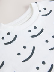 Monochrome Smile Face Short Sleeve All-Over Print T-Shirt (3mths-7yrs) - Image 4 of 4
