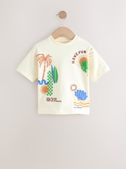 Ecru Beach 100% Cotton Short Sleeve Back Print T-Shirt (3mths-7yrs) - Image 1 of 4