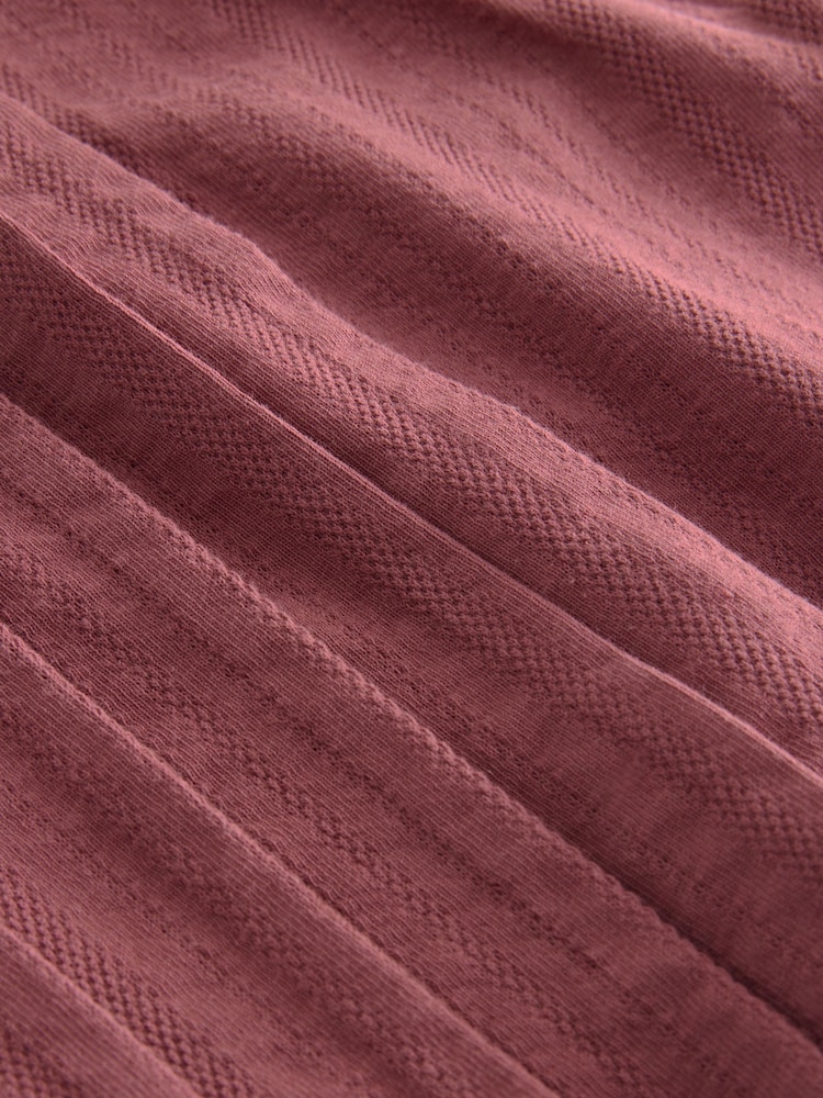 Rose Pink Pintuck Sleeveless Tie Front 100% Cotton Top - Image 7 of 7