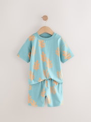 Blue 100% Cotton All-Over-Print Short Sleeve T-Shirt & Shorts Set (3mths-7yrs) - Image 3 of 6