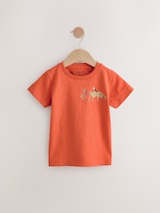Blue/Yellow Safari Animals Short Sleeve T-Shirts 3 Pack (3mths-7yrs) - Image 5 of 7