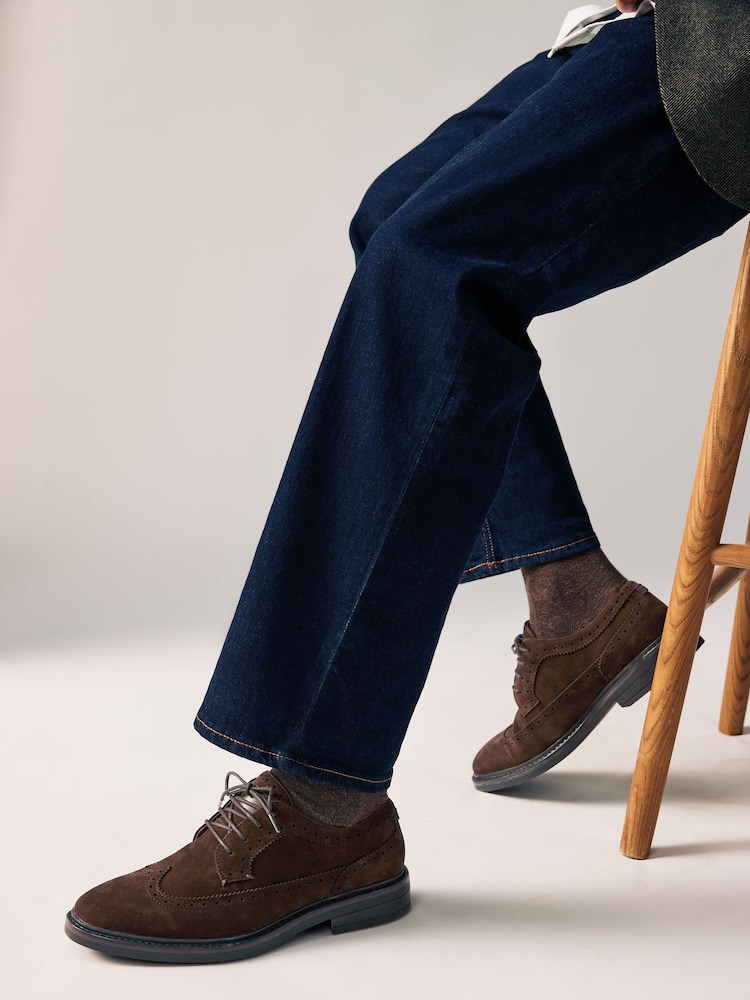 Brown Longwing Brogue Shoes - Image 3 of 7
