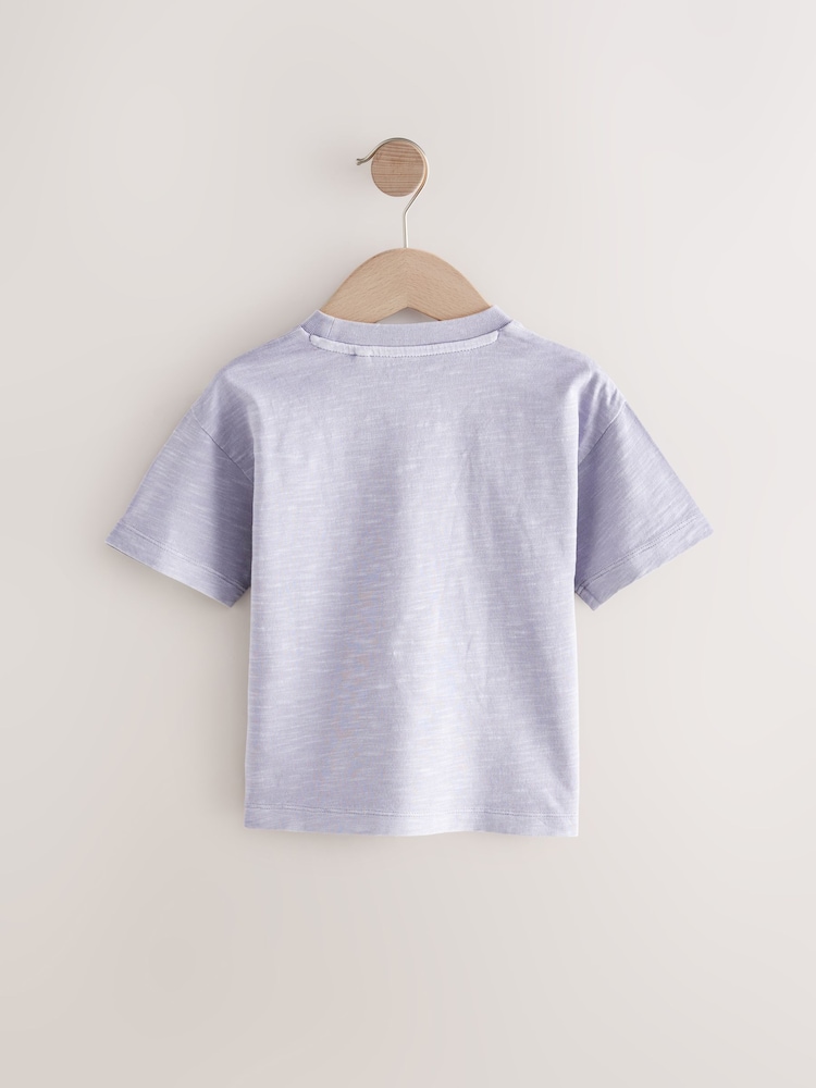 Purple Surf Vibes 100% Cotton Short Sleeve Graphic Print T-Shirt (3mths-8yrs) - Image 2 of 4
