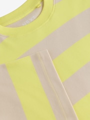 Yellow/Ecru Oversized Relaxed Fit Boxy Heavyweight Crew Neck T-Shirt - Image 7 of 8