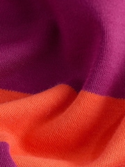 Orange/Purple Oversized Relaxed Fit Boxy Heavyweight Crew Neck T-Shirt - Image 6 of 7