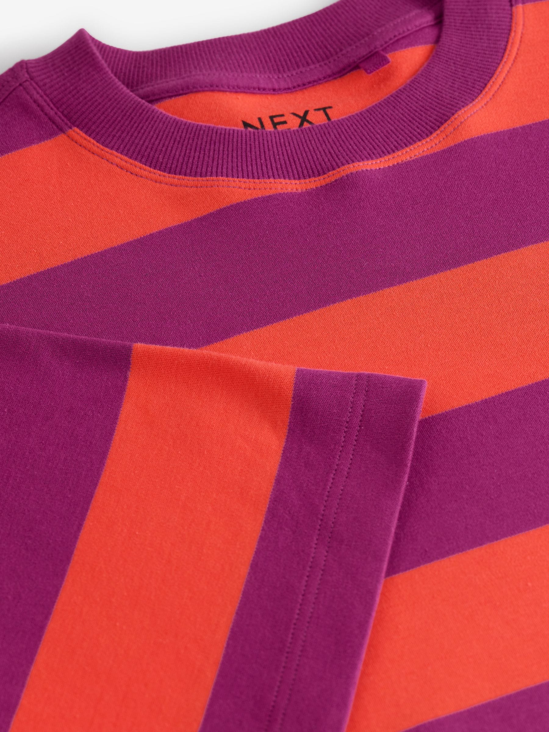 Buy Orange/Purple Oversized Relaxed Fit 100% Cotton Boxy