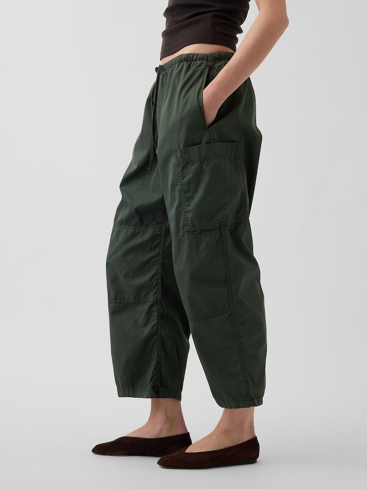 Gap Green Mid Rise Twill Easy Barrel Utility Trousers - Image 2 of 5