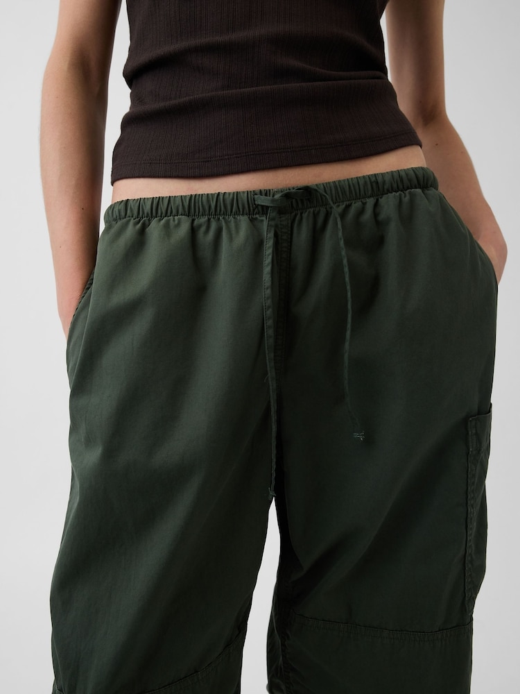 Gap Green Mid Rise Twill Easy Barrel Utility Trousers - Image 5 of 5
