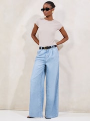 Lipsy Light Weight Tailored Wide Leg Jeans - Изображение 1 из 4