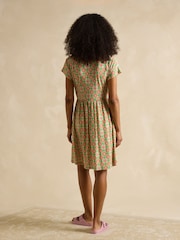 Розового/зеленого цвета - Joules Nia Jersey V-Neck Dress - Image 2 of 6