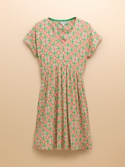 Розового/зеленого цвета - Joules Nia Jersey V-Neck Dress - Image 6 of 6
