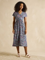 Joules Nia Navy V-Neck Dress - Image 1 of 7